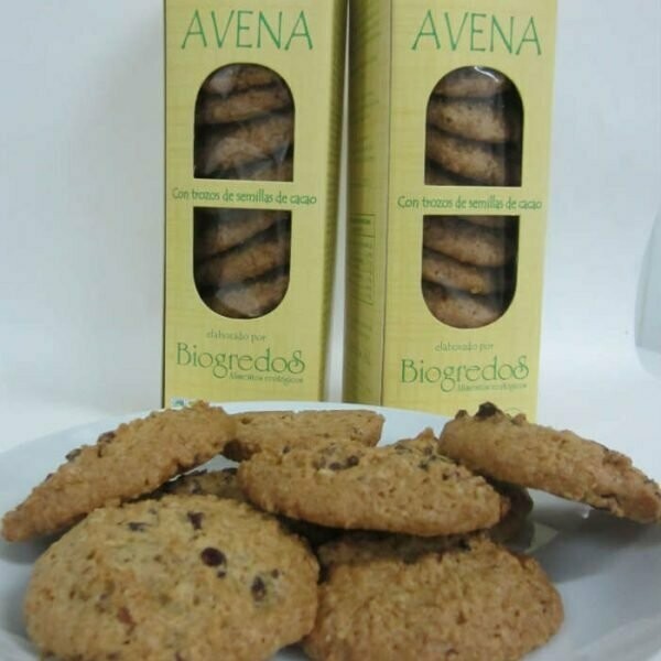 Galletas de avena con trozos de cacao ecológicas envasadas 200g Biogredos