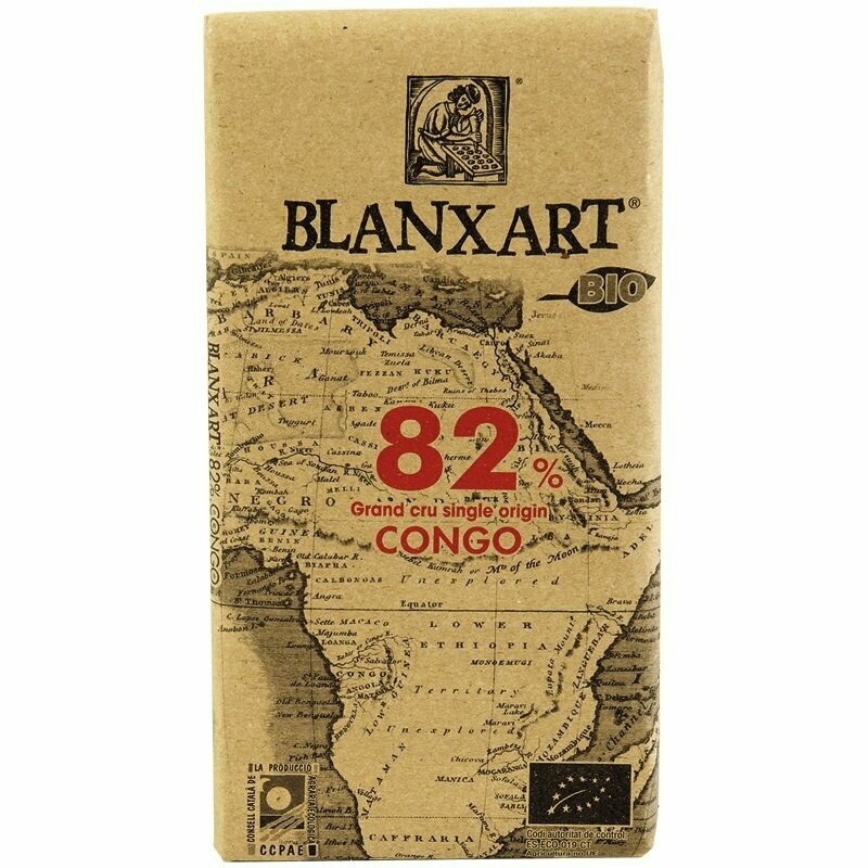 Chocolate negro Congo Blanxart bio 82% de cacao 125 g Natursoy