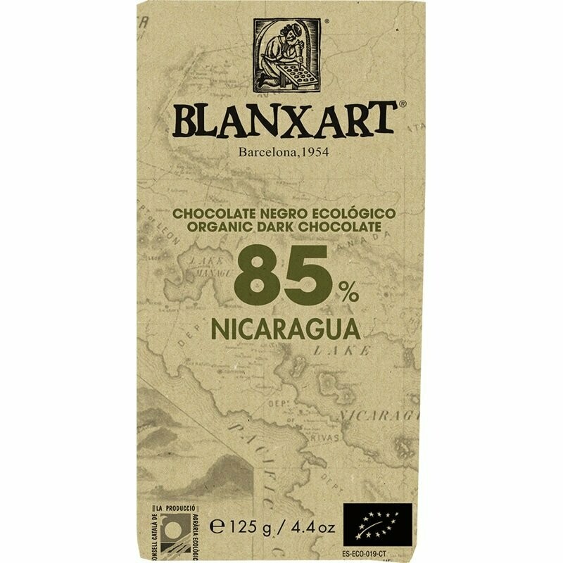Chocolate negro Nicaragua Blanxart Bio 85% de cacao 125 g Natursoy
