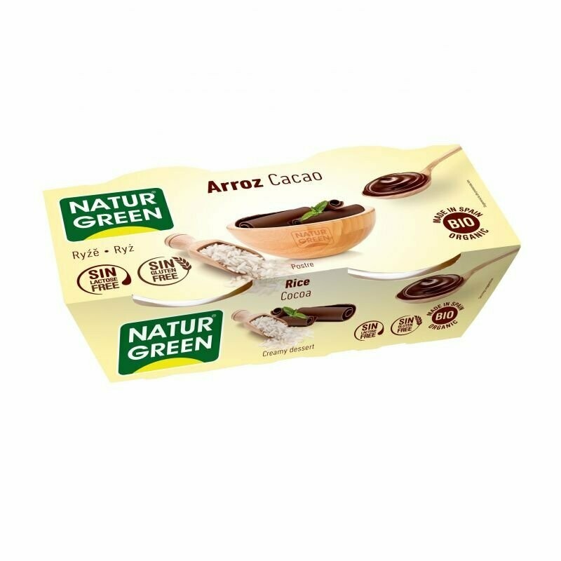Postre de Arroz Cacao Bio 2x125 g NaturGreen