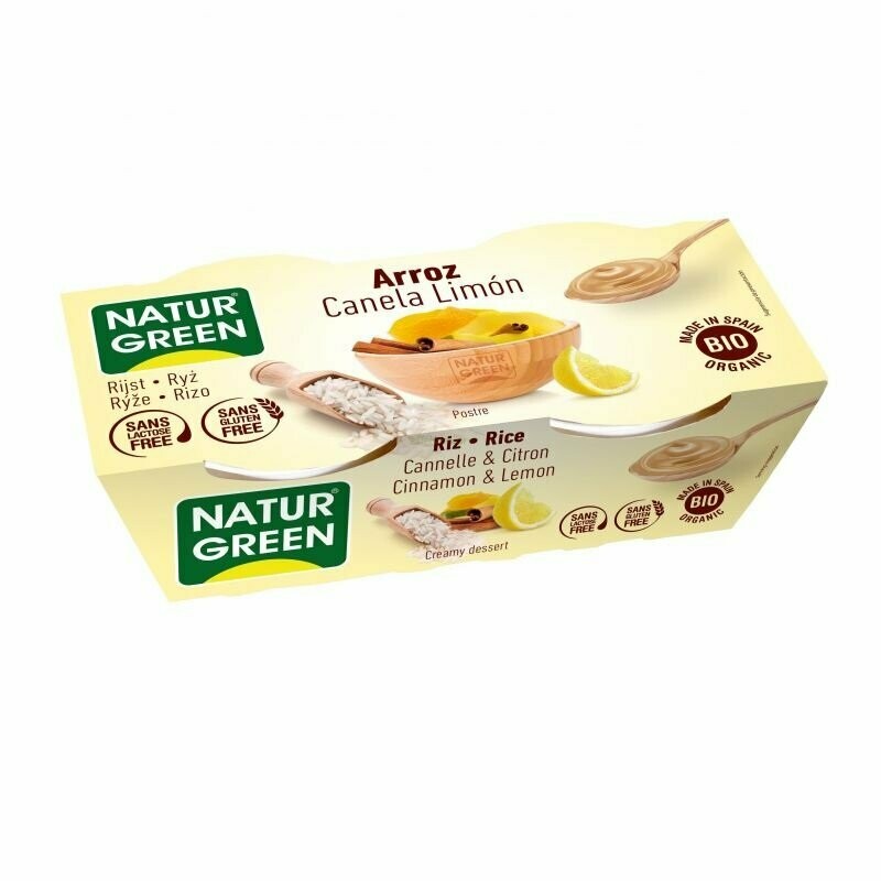 Postre de Arroz Canela limón Bio 2x125 g NaturGreen
