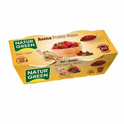 Postre de Avena Frutos Rojos Bio 2x125 g NaturGreen Postre de Avena Frutos Rojos Bio 2x125 g NaturGreen