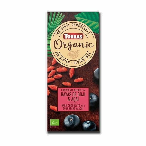 Chocolate negro con Bayas de Goji y Acai Bio 100 g Torras