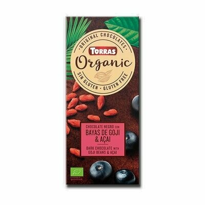 Chocolate negro con Bayas de Goji y Acai Bio 100 g Torras