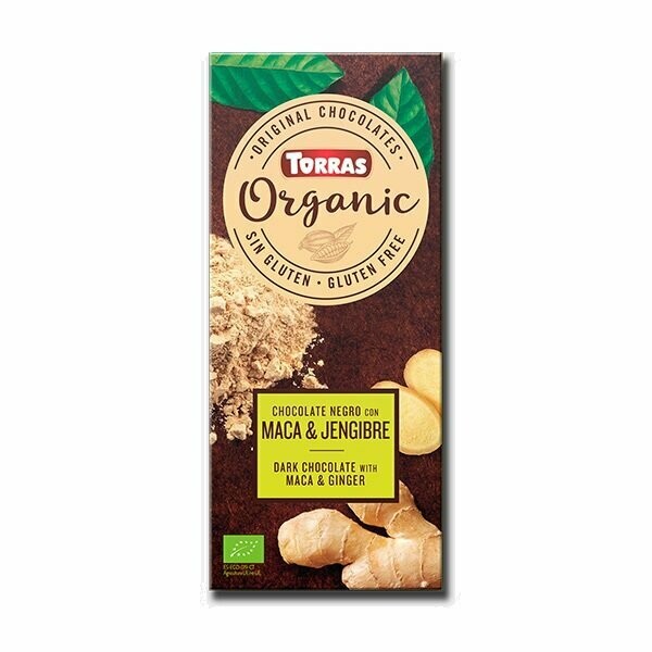 Chocolate negro con Maca y Jengibre Bio 100 g Torras