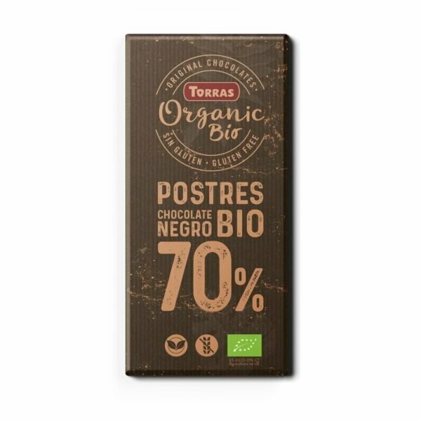 Chocolate negro 70% Cacao Postres Bio 250 g Torras