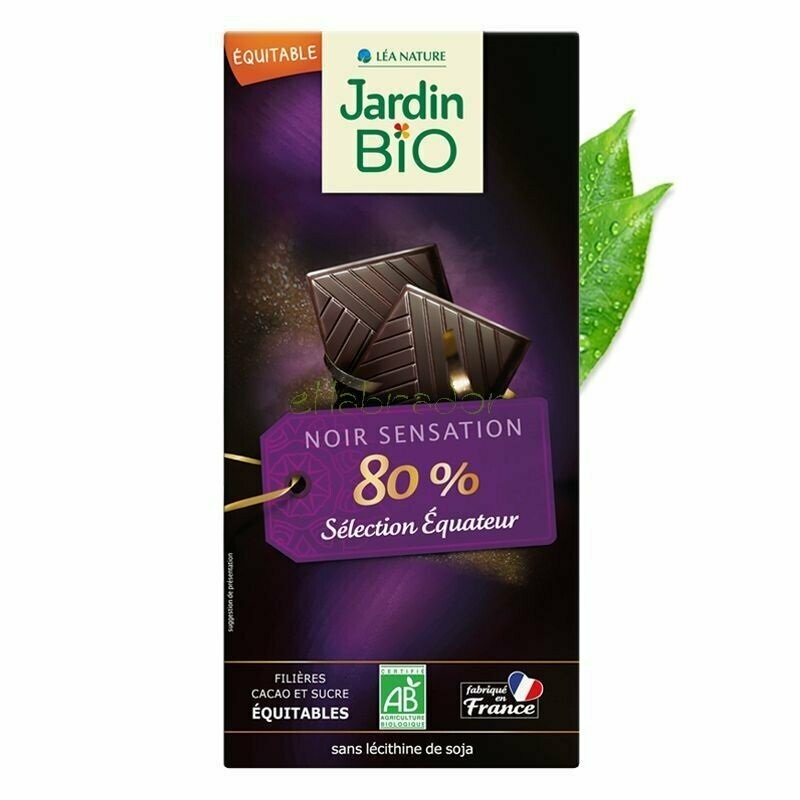Chocolate negro 80% Cacao Bio 100 g Jardín Bio