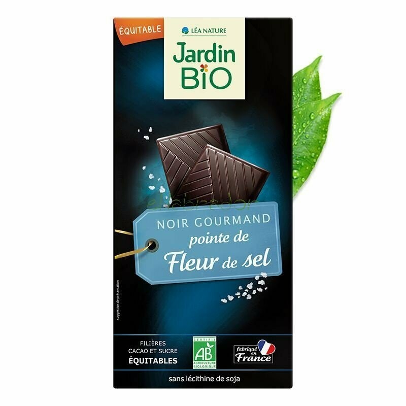 Chocolate negro con Flor de Sal Bio 100 g Jardín Bio