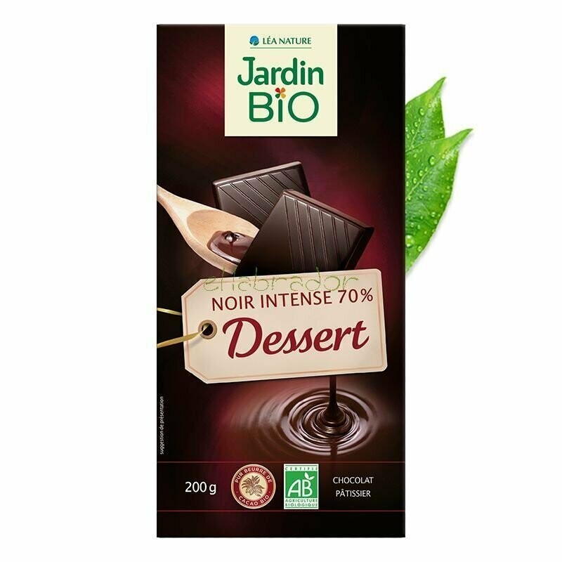 Chocolate negro Postre 70% Cacao Bio 200 g Jardín Bio
