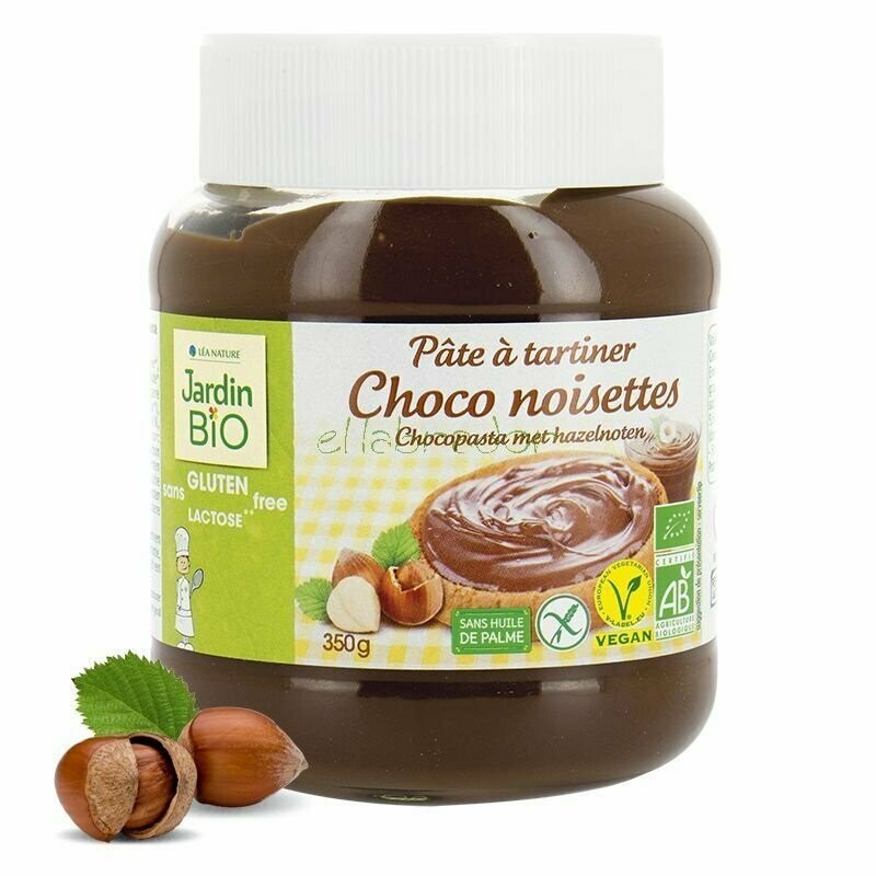 Crema de Chocolate con Avellanas sin aceite de palma Bio 350g Jardín Bio