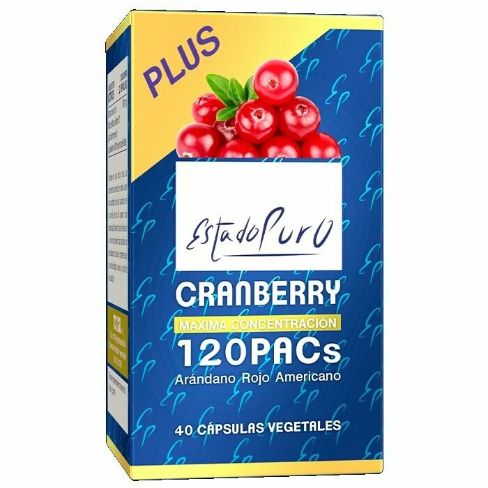 Cranberry, Arándano Rojo Americano, 120 PACs 40 Cápsulas Vegetales Estado Puro de Tongil