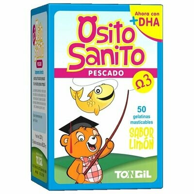 Osito Sanito Pescado de Omega 3 50 gelatinas masticables sabor limón de Tongil