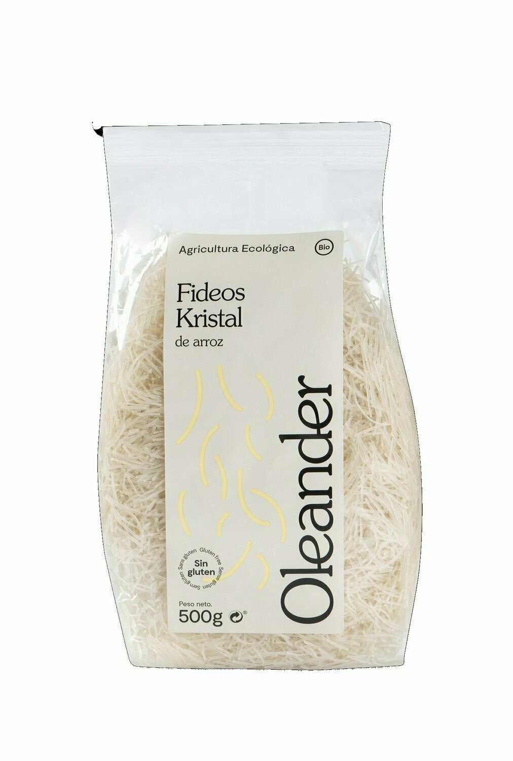 Fideos Kristal de pasta de arroz Bio 500 g. Oleander