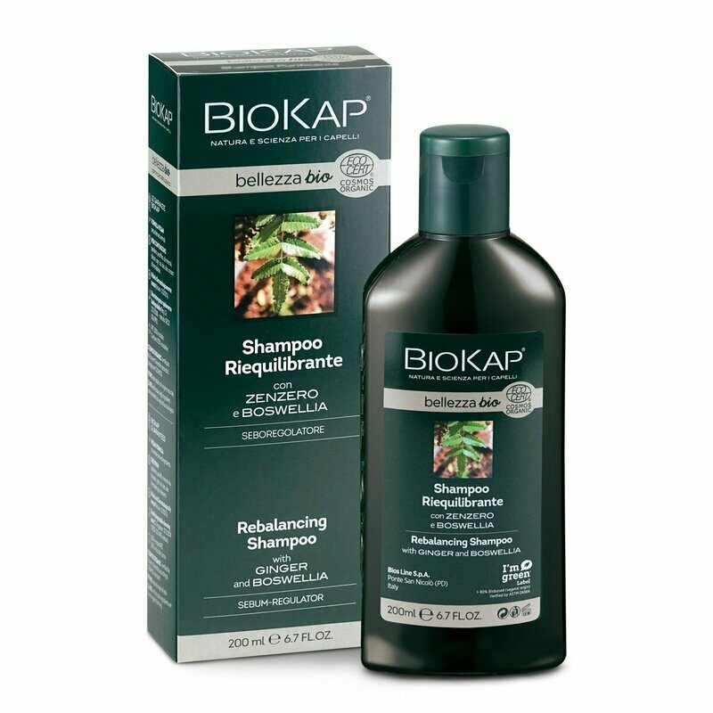 Champú Reequilibrante con Jengibre y Boswellia Bio 200 ml Biokap