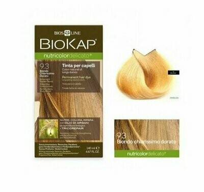 Tinte de Pelo Nutricolor Delicato 9.3 Rubio muy Claro Dorado 140 ml Biokap