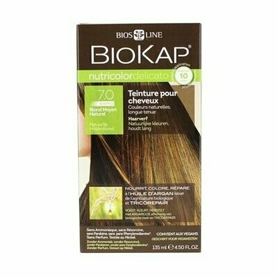 Tinte de Pelo Nutricolor Delicato 7.00 Rubio Medio Natural 140 ml Biokap Tinte de Pelo Nutricolor Delicato 7.00 Rubio Medio Natural 140 ml Biokap