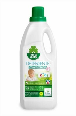 Detergente Concentrado Ropa Bebé 30 Lavados Bio 1,5 L Trébol Verde Detergente Concentrado Ropa Bebé 30 Lavados Bio 1,5 L Trébol Verde