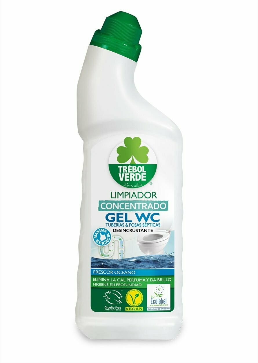 Limpiador Gel WC Desincrustante Frescor Océano Bio 750 ml Trébol Verde