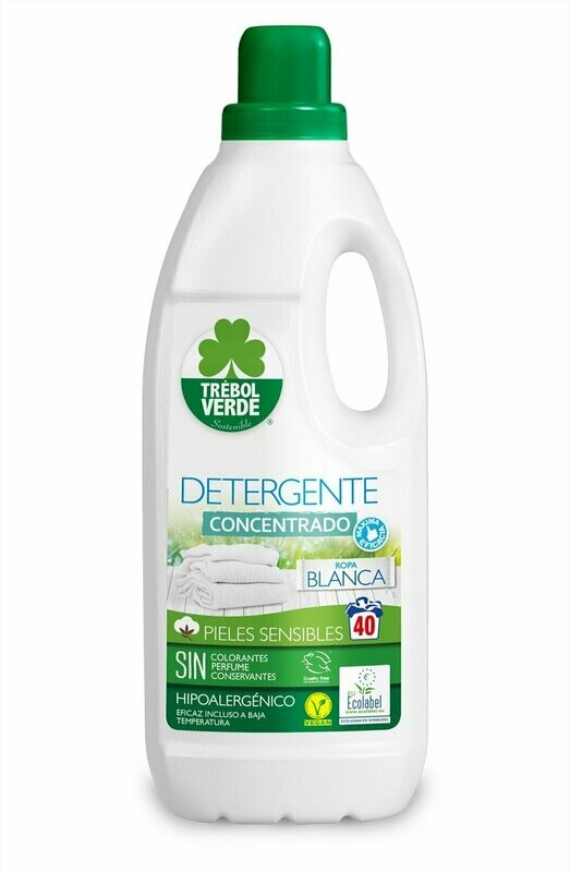 Detergente Concentrado Ropa Blanca 40 Lavados Bio 2 L Trébol Verde