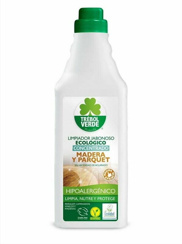 Limpiador Jabonoso Madera y Parquet Bio 1 L Trébol Verde
