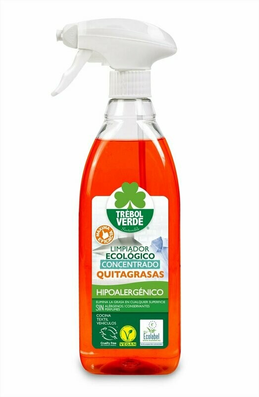 Limpiador Pulverizador Quitagrasas Bio 750 ml Trébol Verde