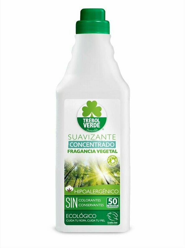 Suavizante Fragancia Vegetal 50 Lavados Ecológico 1 L Trébol Verde
