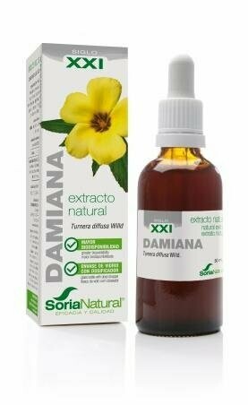 Damiana Extracto S.XXI Envase de vidrio con dosificador. 50 mL  Soria Natural®