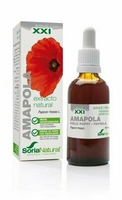 Amapola Extracto S.XXI Envase de vidrio con dosificador. 50 ml  Soria Natural®