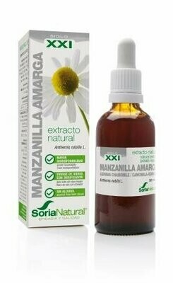Manzanilla Amarga Extracto S.XXI Envase de vidrio con dosificador. 50 mL Soria Natural® Manzanilla Amarga Extracto S.XXI Envase de vidrio con dosificador. 50 mL Soria Natural®