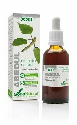 Abedul Extracto S.XXI Envase de vidrio con dosificador. 50 mL Soria Natural® Abedul Extracto S.XXI Envase de vidrio con dosificador. 50 mL Soria Natural®