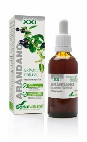 Arándano Extracto S.XXI Envase de vidrio con dosificador. 50 mL Soria Natural®