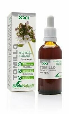 Tomillo Extracto S.XXI Envase de vidrio con dosificador. 50 mL Soria Natural® Tomillo Extracto S.XXI Envase de vidrio con dosificador. 50 mL Soria Natural®