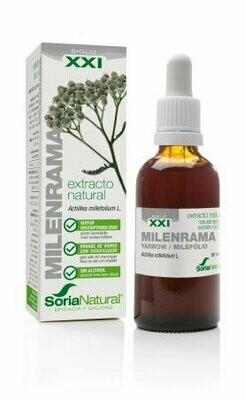 Milenrama Extracto S.XXI Envase de vidrio con dosificador. 50 mL Soria Natural® Milenrama Extracto S.XXI Envase de vidrio con dosificador. 50 mL Soria Natural®