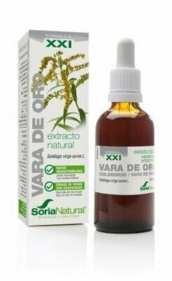 Vara de Oro Extracto S.XXI Envase de vidrio con dosificador. 50 mL Soria Natural® Vara de Oro Extracto S.XXI Envase de vidrio con dosificador. 50 mL Soria Natural®