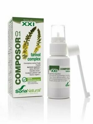 Composor 01 Farinol Complex S.XXI Envase de vidrio con dosificador. 30 ml  Soria Natural®