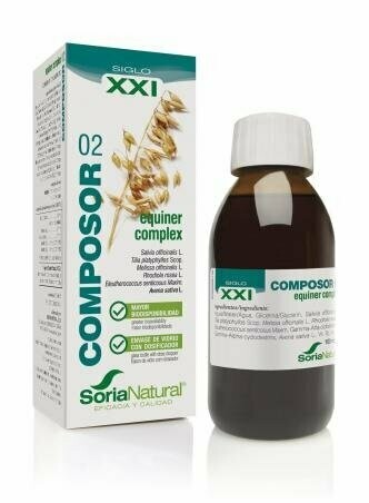 Composor 02 Equiner Complex S.XXI Envase de vidrio con dosificador. 100ml.  Soria Natural®