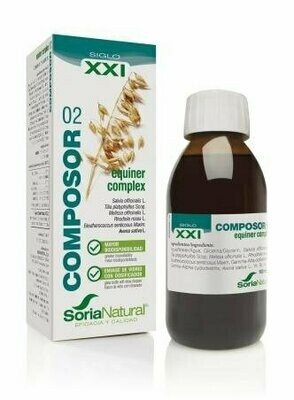 Composor 02 Equiner Complex S.XXI Envase de vidrio con dosificador. 100ml.  Soria Natural®