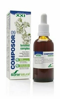 Composor 09 Tensivel Complex S.XXI Envase de vidrio con dosificador. 50 ml  Soria Natural® Composor 09 Tensivel Complex S.XXI Envase de vidrio con dosificador. 50 ml  Soria Natural®