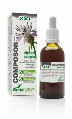 Composor 17 Diabesil Complex S.XXI Envase de vidrio con dosificador. 50 ml  Soria Natural® Composor 17 Diabesil Complex S.XXI Envase de vidrio con dosificador. 50 ml  Soria Natural®