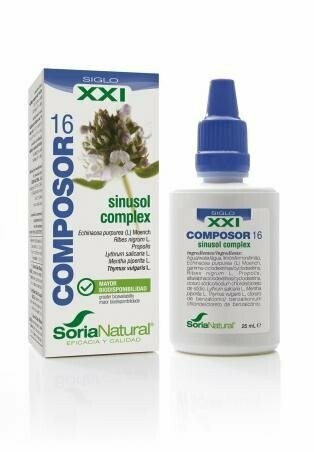 Composor 16 Sinusol Complex S.XXI Envase de vidrio con dosificador. 25 ml  Soria Natural®