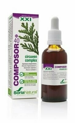 Composor 40 Circuven Complex S.XXI Envase de vidrio con dosificador. 50 ml  Soria Natural® Composor 40 Circuven Complex S.XXI Envase de vidrio con dosificador. 50 ml  Soria Natural®