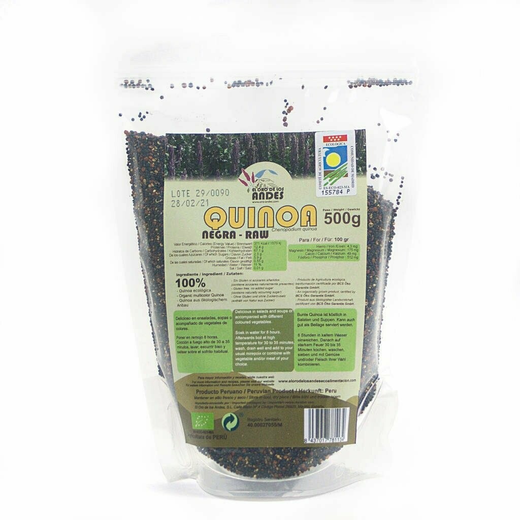 Quinoa negra Ecológica 500 gramos El Oro de los Andes
