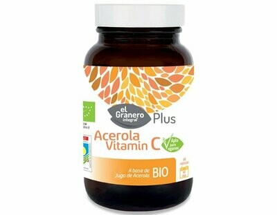 Acerola Vitamin C Bio, 60 Cápsulas, 470 mg El Granero Integral Plus