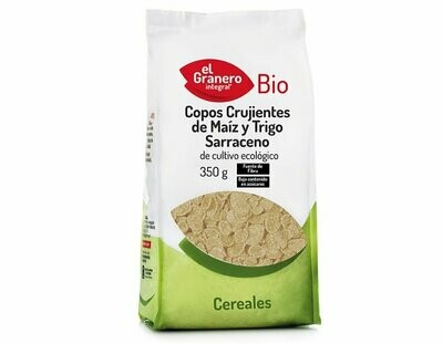 Copos Crujientes de Maíz y Trigo Sarraceno Bio, 350g El Granero Integral