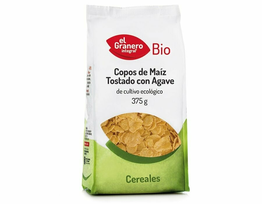 Copos de Maíz Tostado con Ágave Bio, 375 g El Granero Integral