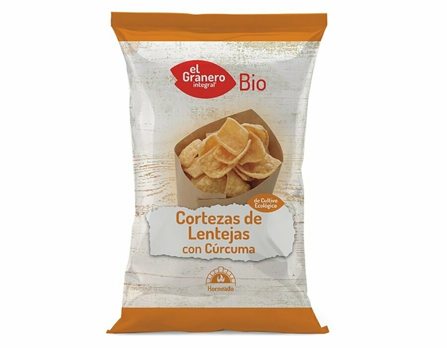 Cortezas de Lentejas con Cúrcuma Bio, 65 g El Granero Integral