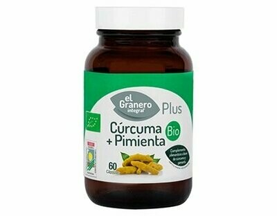 Cúrcuma + Pimienta Bio, 60 Cápsulas 440 mg El Granero Integral Plus