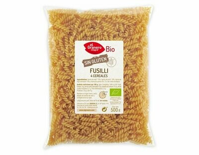 Fusilli de 4 cereales sin Gluten Bio, 500g El Granero Integral