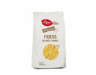 Fideos de Maíz y Arroz Sin Gluten Bio, 500g El Granero Integral Fideos de Maíz y Arroz Sin Gluten Bio, 500g El Granero Integral