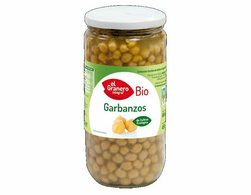 Garbanzos Cocidos Bio, 660 g El Granero Integral
